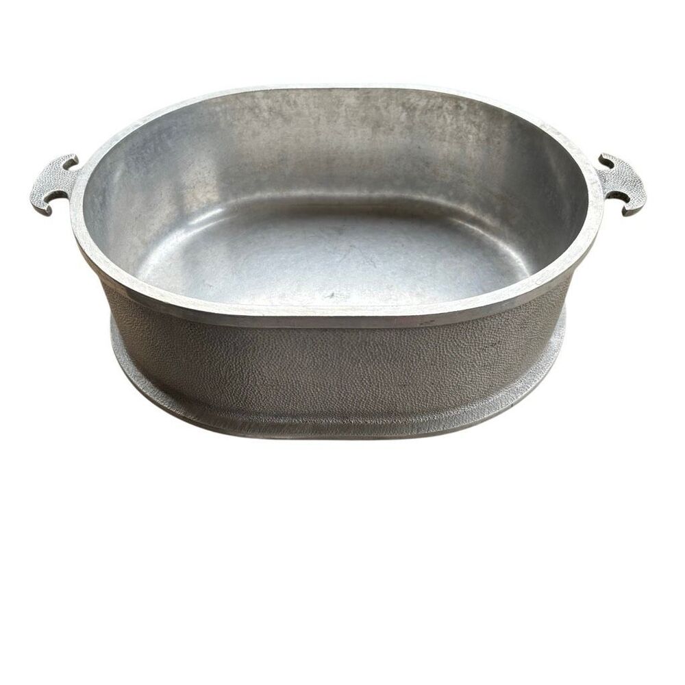 Vintage Guardian Service Ware Cast Aluminum Oval Roaster Pan 12.75" x 10" x 4"